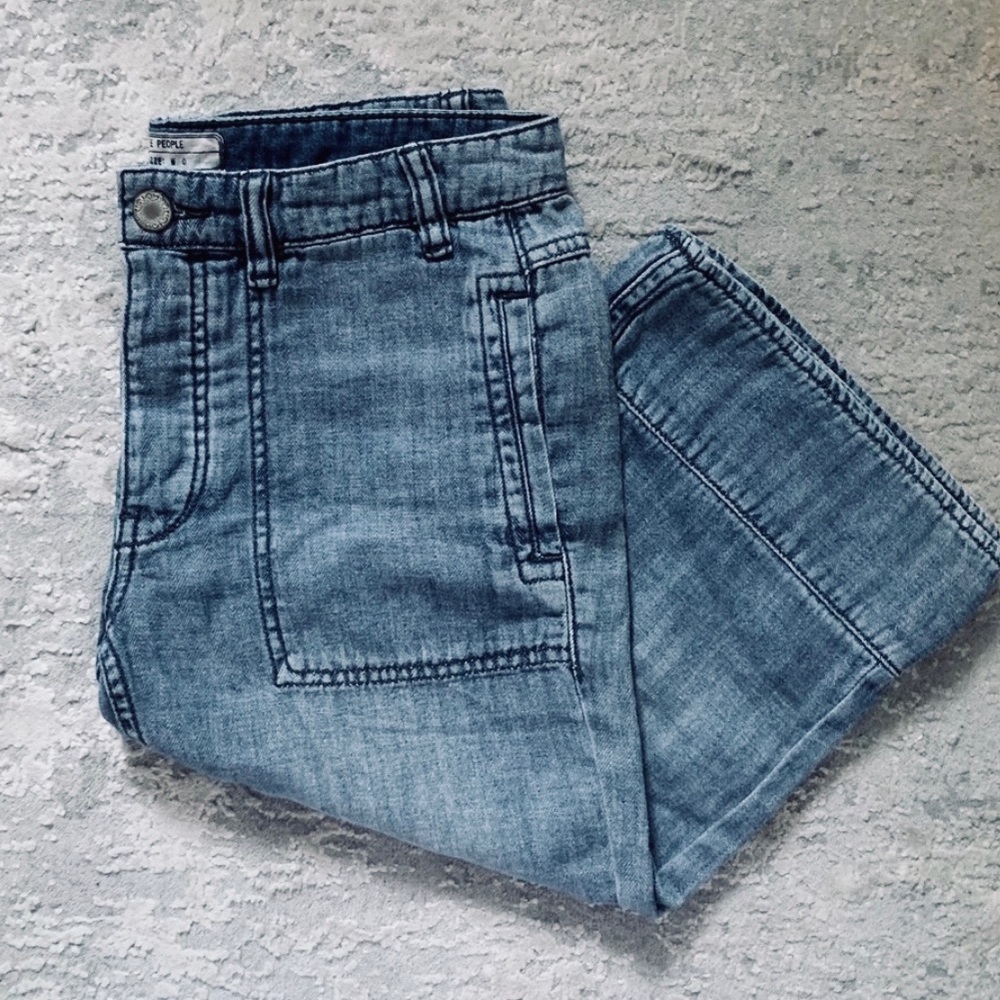 Free People Denim Cropped Pant
